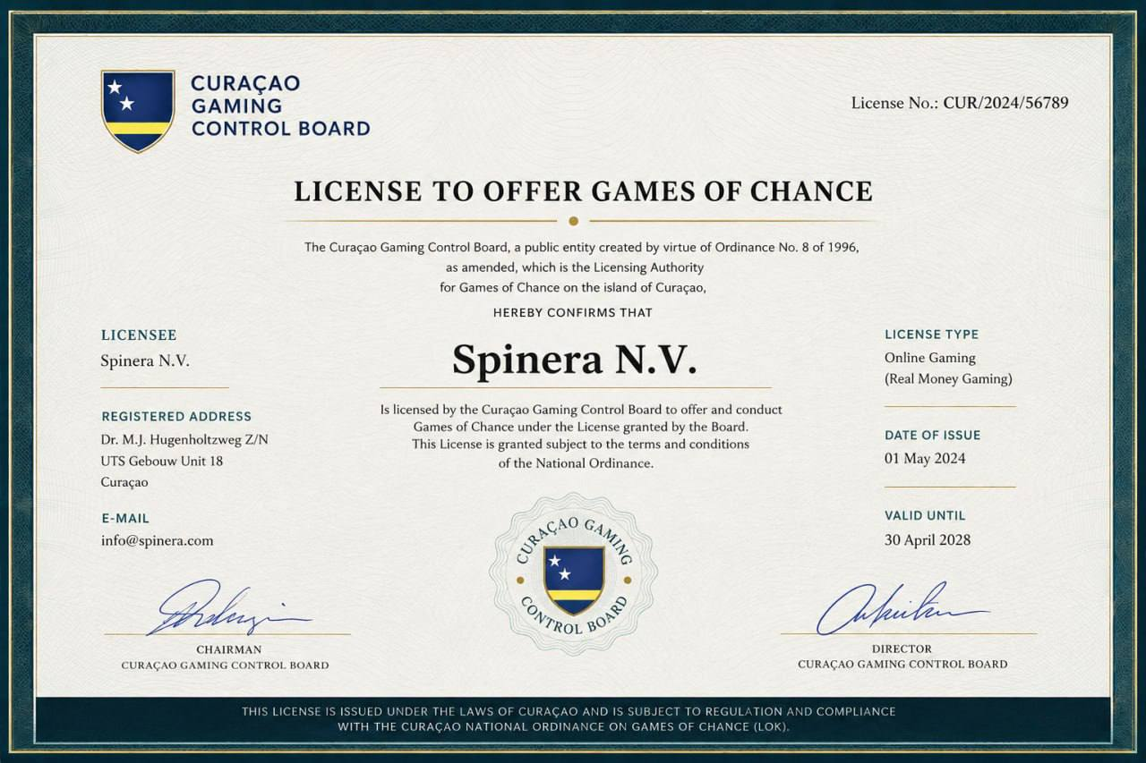 Документ лицензии SPINERA